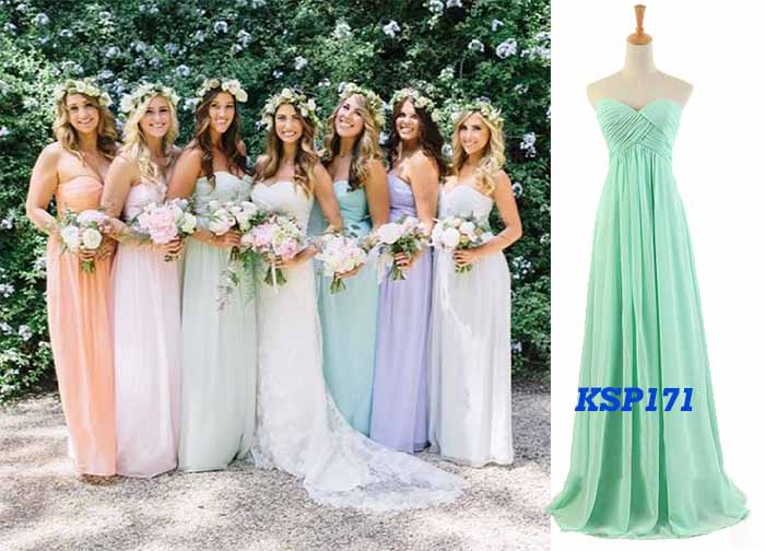 BRIDESMAID DRESSES IN SAME STYLE DIFFERENT COLOR