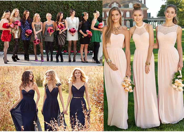 bridesmaid dresses style for different wedding
