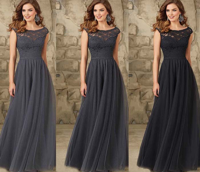 mismatched bridesmaid dresses from gray to black color