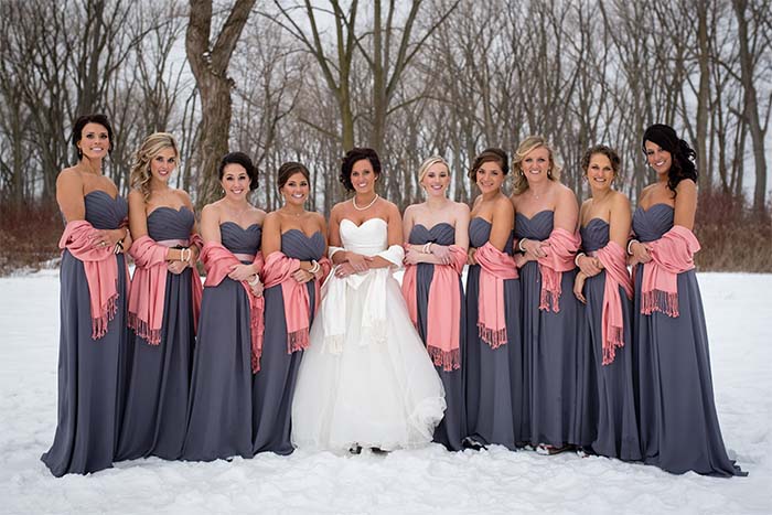 full length winter bridesmaid dresses