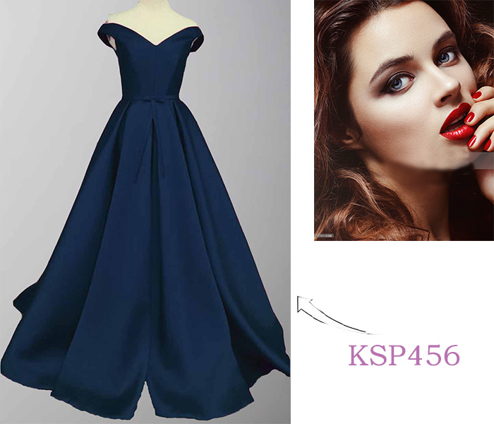 navy blue prom dresses with red lipsticks