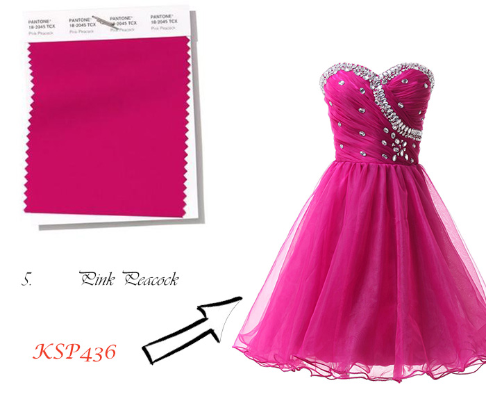 2019 prom dress Pink Peacock color