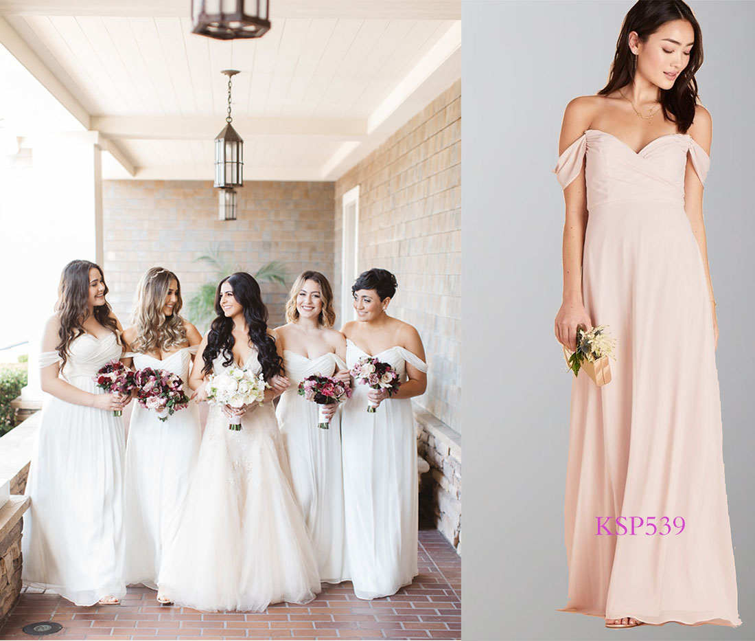 all white wedding bridesmaid dresses