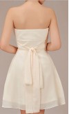 Simple Graceful Pleated Short Champagne Bridesmaid Dress KSP014