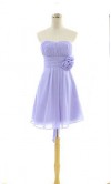 Simple Graceful Pleated Short Champagne Bridesmaid Dress KSP014