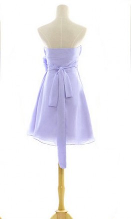 Simple Graceful Pleated Short Champagne Bridesmaid Dress KSP014