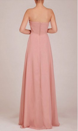 Dusty Pink Sweetheart Neck Chiffon Formal Bridesmaid Dresses KSP018