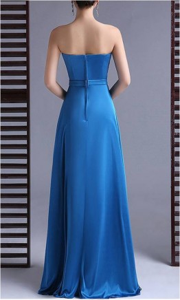 Satin Sweetheart Neck Full Length Bridesmaid Dresses KSP037