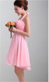 Halter Neck Empire Waist Knee Length Bridesmaid Dress KSP043