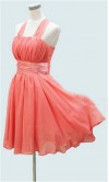 Halter Neck Empire Waist Knee Length Bridesmaid Dress KSP043