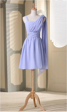 Elegan Knee Length Bridesmaid Dress With Straps KSP069