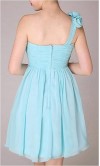 Refined One Shoulder Baby Blue Short Homecoming Dress KSP078