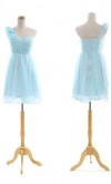 Refined One Shoulder Baby Blue Short Homecoming Dress KSP078