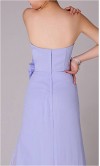 Slit A-line Strapless Lilac Long Lilac Bridesmaid Dresses KSP083