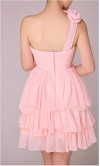 Shocking One Shoulder Layered Pink Barbie's Prom Dress KSP088