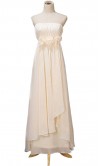 Champagne Strapless Empire Line Long Bridesmaid Dress KSP092