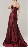 Strapless Wine Taffeta Bridesmaid Dress With Belt KSP159