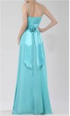 Simple Blue Shoulder Belt Long Chiffon Bridesmaid Dresses KSP161