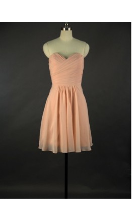 Cute Peach Short Sweetheart Bridesmaid Dresses KSP314