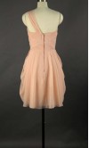 Peach Chiffon Cheap Short Bridesmaid Dresses KSP315