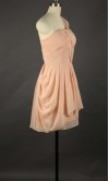 Peach Chiffon Cheap Short Bridesmaid Dresses KSP315