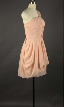 Peach Chiffon Cheap Short Bridesmaid Dresses KSP315