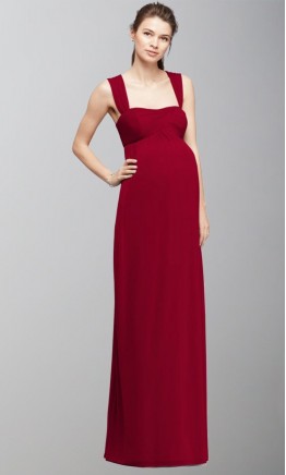 Tank Straps Empire Long Maternity Bridesmaid Dress KSP483