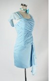 Sheath Ruffled Bridesmaid Dresses With Cap Sleeves KSP001