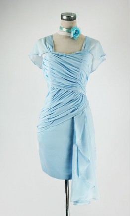 Sheath Ruffled Bridesmaid Dresses With Cap Sleeves KSP001