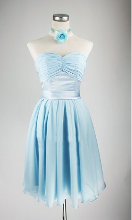 Sweetheart Neck A-line Chiffon Short Bridesmaid Dresses KSP003