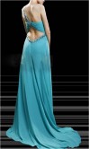 Amazing Blue Beaded One Shoulder Prom Dress KSP132