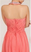 Sequined Halter Neck Coral Pink Empire Formal Dress KSP008