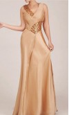 Gorgeous V-neck Golden Beaded Long Prom Dress KSP029