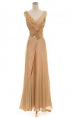 Gorgeous V-neck Golden Beaded Long Prom Dress KSP029