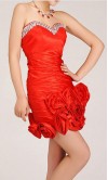 Sheath Flame Taffeta Floral Cocktail Dress KSP031