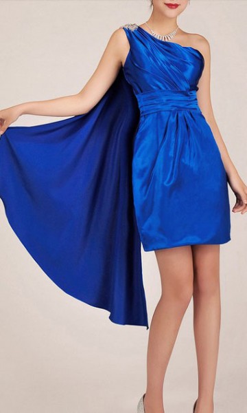 Cobalt One Shoulder Sheath New Year Eve Dress KSP034