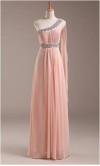 Classic Beaded Single Shoulder Floor Length Evening Gown KSP038