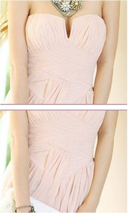 Strapless V-neck Strapless Short Prom Dress KSP040