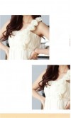 Ivory Flowered One Shoulder Short Homecoming Dresses KSP044