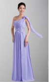 Inexpensive Navy Blue One Shoulder Dress For Bridesmaid Girls KSP071