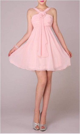 Exquisite Halter Neck Short Bridesmaid Dress KSP087