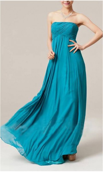 Empire Floor-Length Chiffon Bridesmaid Dress With Ruffle KSP104