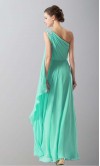 One Shoulder Long Aqua Chiffon Prom Dress KSP145