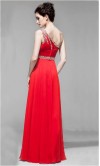 Vintage Beaded One Shoulder Red Long Prom Dresses KSP147