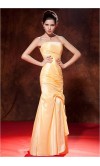 Light Yellow Strapless Trumpet Pleated Formal Dress KSP233