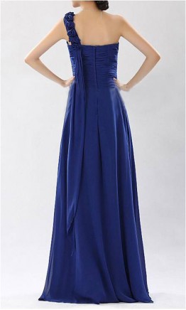 Blue One Shoulder Long Prom Dress/ Bridesmaid Dress KSP165