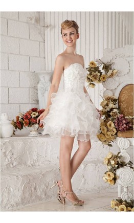 Short White Corset Homecoming Dress with Lace Embroidery KSP234