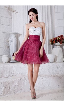 Two Color Short Homecoming Prom Dresses Sequin Bodice KSP262