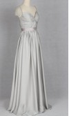 Long Sliver Cap Sleeve Twist Bust Prom Dresses KSP268