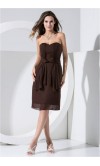 Layered Brown Bowknot Cocktail Dress With Pockets KSP216